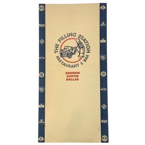 The Filling Station Restaurant & Bar Menu Dallas Addison Austin Vintage 80s